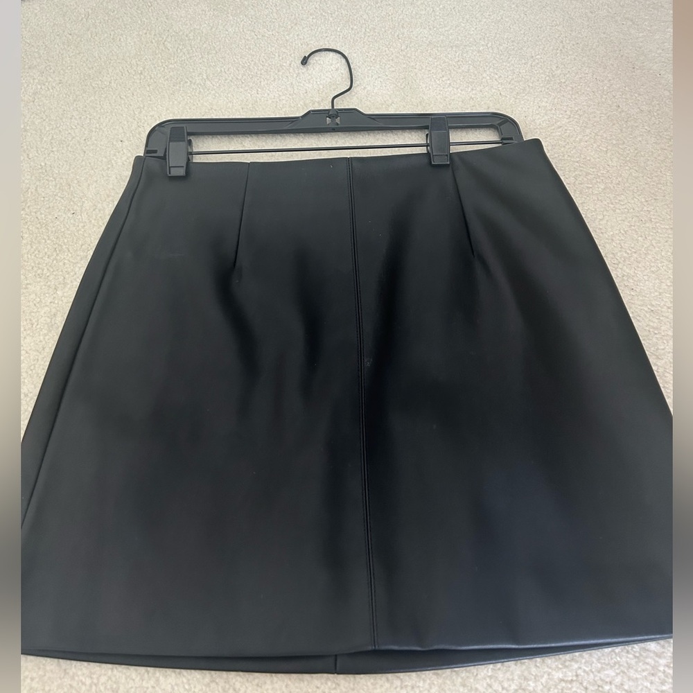 Black Faux Leather Skirt